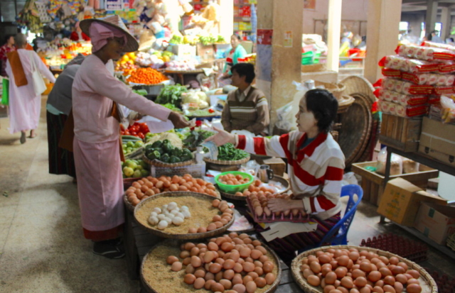 O mercado de Mandalay